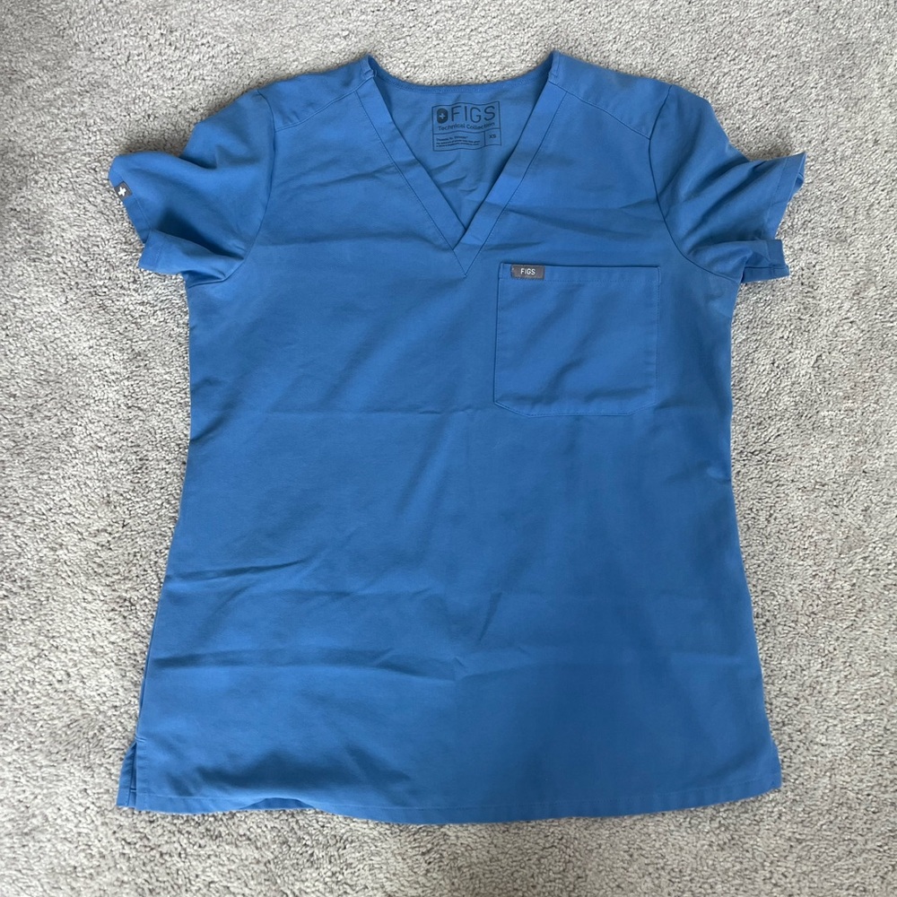 Figs Ceil Blue Scrub Top